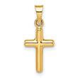 14k Polished Diamond-cut Reversible Puffed Cross Pendant