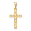 14k Polished Solid Cross Pendant