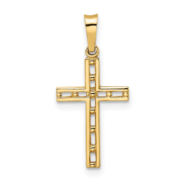 14k Polished Solid Cross Pendant
