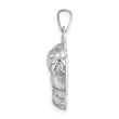 14k White Gold Polished and Satin Solid Jesus Head Pendant