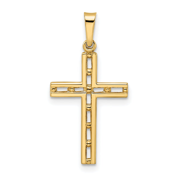 14k Polished Solid Cross Pendant