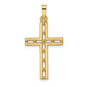 14k Polished Solid Cross Pendant