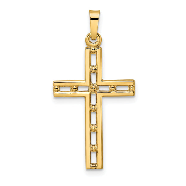 14k Polished Solid Cross Pendant
