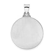 14k White Gold Polished and Satin Hollow Jesus Face Disc Pendant