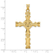 14k Polished Solid Fancy Design Cross Pendant