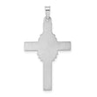 14k White Gold Polished and Satin Hollow Cross Pendant