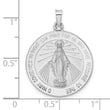 14k White Gold Polished Miraculous Solid Medal Pendant