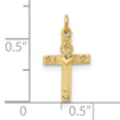 14k Polished Solid Heart Cross Pendant