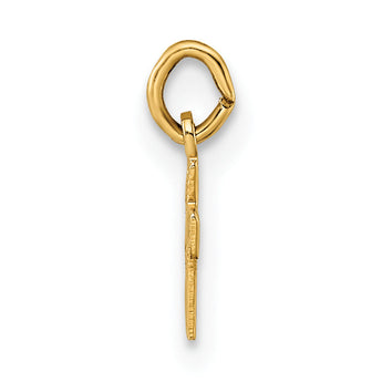 14k Polished Solid Tiny Heart Cross Pendant