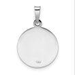 14k White Gold Polished and Satin Hollow St Anthony Medal Pendant
