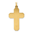 14k Polished and Textured Hollow Scroll Design Double Cross Pendant