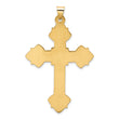 14k Polished Hollow Fancy Fleur de Lis Cross Pendant