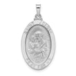14k White Gold Polished Saint Joseph Oval Solid Medal Pendant