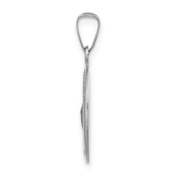 14k White Gold Polished and Satin Hollow Oval St Jude Thaddeus Medal