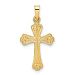 14k Polished Solid Fancy Design Cross Pendant