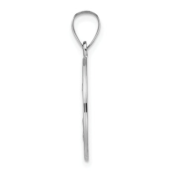 14k White Gold Polished and Satin Hollow St Nicholas Medal Pendant