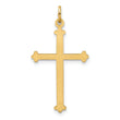 14k Polished and Textured Solid Diamond Shape Cross Pendant