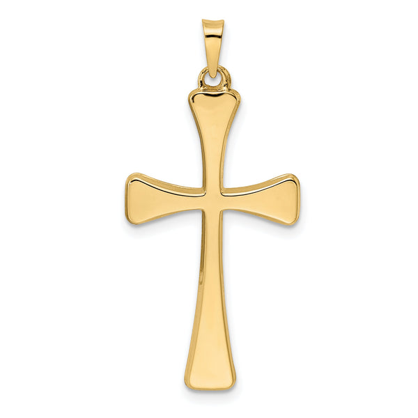 14k Polished Hollow Cross Pendant