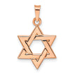 14k Rose Polished Solid Star of David Pendant
