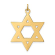 14k Polished and Textured Solid Star of David Pendant