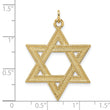 14k Polished and Textured Solid Star of David Pendant