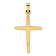 14k Two-tone Polished Solid Diamond Shape Center Cross Pendant