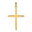 14k Two-tone Polished Solid Diamond Shape Center Cross Pendant