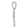 14K White Gold CZ Cross Pendant