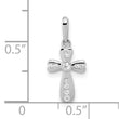 14K White Gold CZ Cross Pendant
