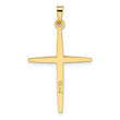 14k Two-tone Polished Solid Double Cross Pendant