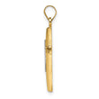 14k Two-tone Polished Solid Double Cross Pendant