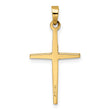 14k Two-tone Polished Solid Double Cross Pendant