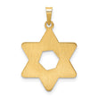 14k Polished and Textured Solid Star of David Pendant