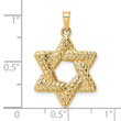 14k Polished and Textured Solid Star of David Pendant
