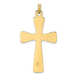14k Polished Center Flower Solid Cross Pendant