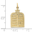 14k Polished Solid Ten Commandments and Star Pendant