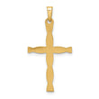 14k Polished Hollow Twisted Cross Pendant
