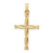 14k Polished Hollow Twisted Cross Pendant