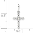 14k White Gold CZ Cross Pendant