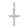 14k White Gold CZ Cross Pendant
