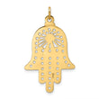 14k Polished Solid Filigree Hamsa Pendant