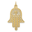14k Polished Solid Filigree Hamsa Pendant