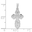 14k White Gold Polished Eastern Orthodox Solid Cross Pendant