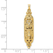 14k Polished and Textured Solid Mezuzah Pendant