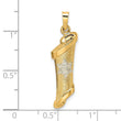 14k Two-tone Polished and Textured Hollow Mezuzah Pendant