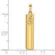 14k Polished Hollow Mezuzah w/Star of David Pendant