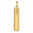 14k Polished Hollow Mezuzah w/Star of David Pendant