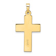 14k Two-tone Polished Wood Texture Solid INRI Crucifix Pendant