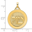 14k Polished Solid Mazel Symbol Disc Pendant