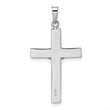 14k White Gold Polished Solid Striped Crucifix Pendant